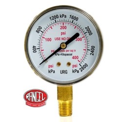 Manómetro de salida de 0 a 28 Kg /cm2 (400 PSI) OXÍGENO