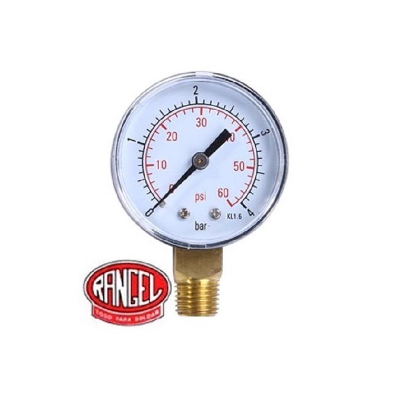 Manómetro  de presión  rengo 0 a 4 Kg/cm2 ( 60 PSI)BUTANO