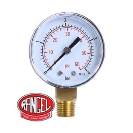 Manómetro  de presión  rengo 0 a 4 Kg/cm2 ( 60 PSI)BUTANO